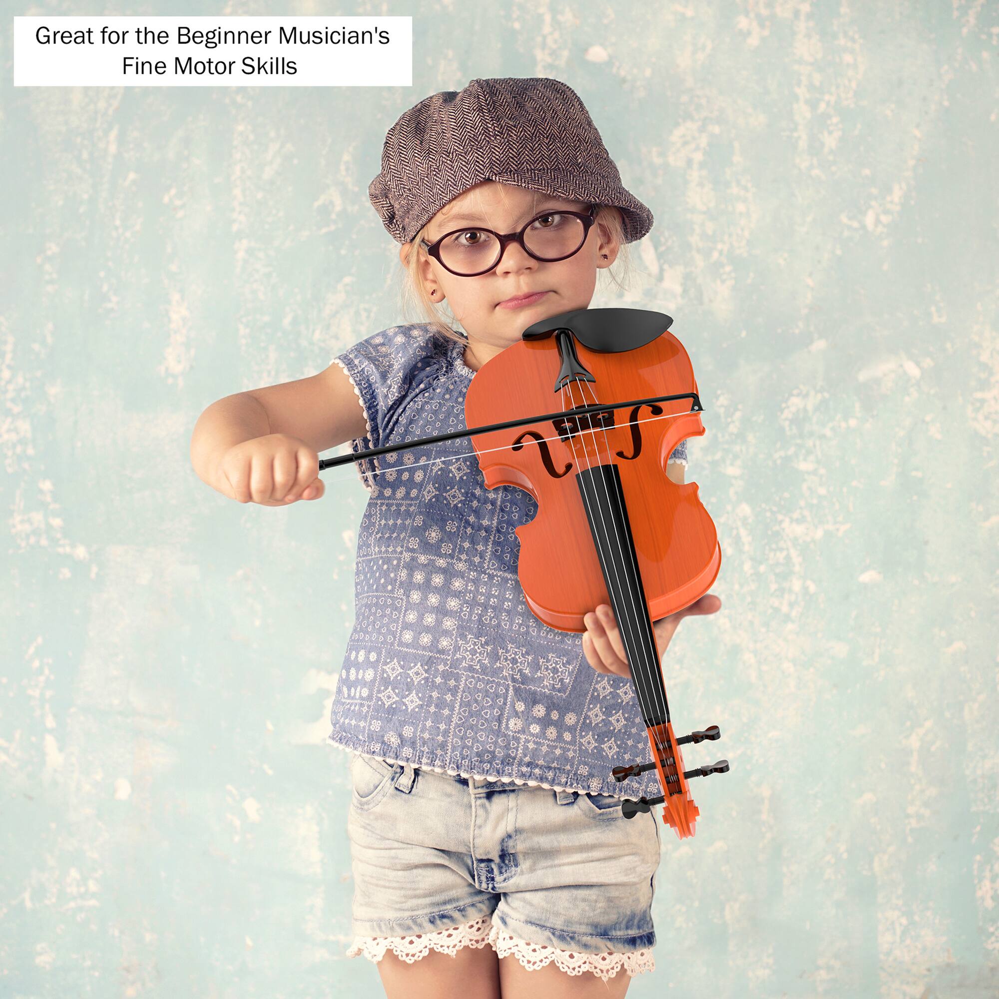 Toy Time Kid's Toy Violin with 4 Adjustable Strings & Bow